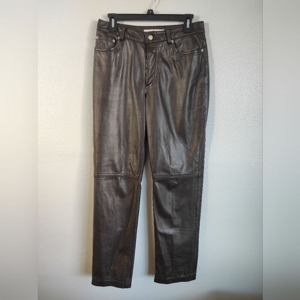 Tommy Hilfiger Vintage Leather Pants Dark Brown Women’s Size 8 Lined